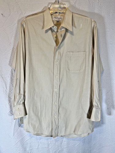 Camicia vintage BURBERRYS of LONDON a righe con bottoni abito casual 16 5 33 LEGGI