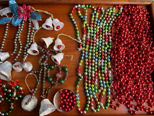 New ListingLot Vtg Mercury Glass Beads Garland Bells Strands Ornaments Wreath Christmas