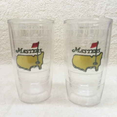 Masters Golf Insulated Tervis Tumbler 16 oz Augusta National Flag PGA Set Of 2 Cover