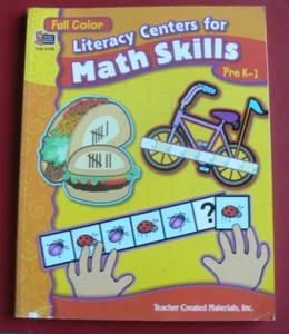 TCM Literacy Centers for Math Skills,PreK-1,Full Color, Complete & Clean! - Picture 1 of 10