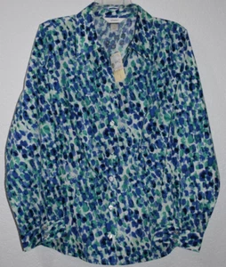CJBanks X Shirt Wrinkle Resistant Multicolor Button front Long Slv 100% Cotton - Picture 1 of 20