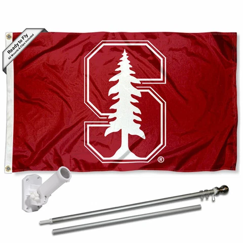 Stanford Cardinal White S Flag Pole and Bracket Gift Set Package Cover