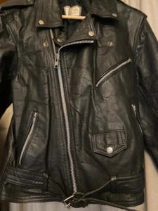 Vintage schwarze Lederjacke Biker Motorrad Jacke Rock And Roll - Bild 1 von 15
