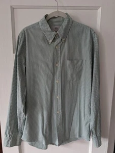 Jack Spade Bleeker Mens Green White Long Sleeve Striped Button Down Shirt Med - Picture 1 of 6