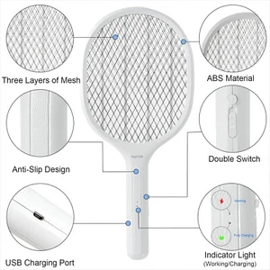 Night Cat Swatter Electric | Insect Fly Racket Indoor USB Rechargeable | UK - Picture 1 of 3