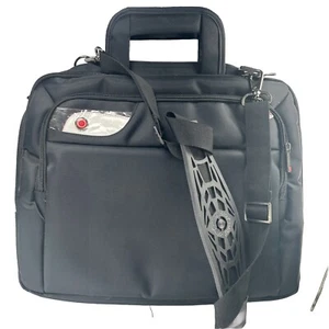 Laptop iPad Briefcase Organiser Business Shoulder Bag Black 15.6" i Stay - Afbeelding 1 van 5