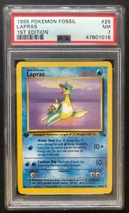 1999 Pokemon Fossil Lapras PSA 7 Near Mint First 1st Edition 25/62 Rare Card 25 - Picture 1 of 2