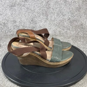 Pikolinos Sandals Womens Size 9.5 Strappy Brown Leather Wedge Heel - Picture 1 of 12