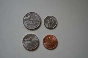 US USA 2021 coins set: Crossing the Delaware quarter; 1, 5, 10, 25cents - Picture 1 of 2