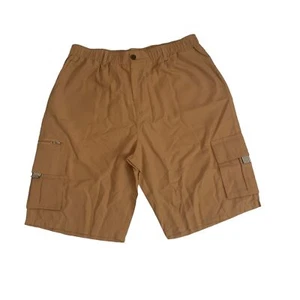 Men Cargo Shorts Sz L 6-Pocket Khaki Brown Color - Picture 1 of 4