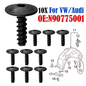 10Pcs N90775001 Car Engine Cover Wheel Arch Inner Liner Mud Flaps Torx Screws - Bild 1 von 17
