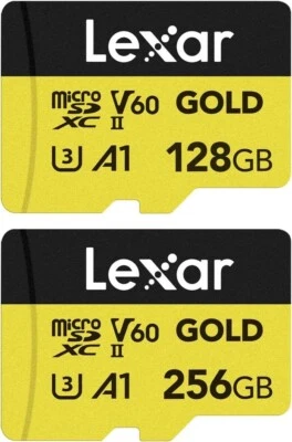 Lexar Micro SD Professional GOLD UHS-II Flash Memory Card 128GB 256GB - Image 1 of 4