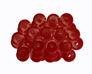 Pack of 50 Red 25mm Dia Penny Washers Survey Marker High Impact Plastic S7840 - Picture 1 of 1