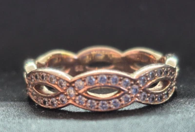 Thomas Sabo sterling silver gold plated eternity ring band size P 1/2 NEW - Image 1 of 4