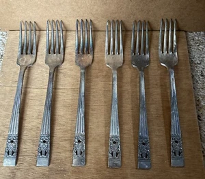 Community Plate CORONATION Vintage 6 Silver Plated Forks. - Picture 1 of 3