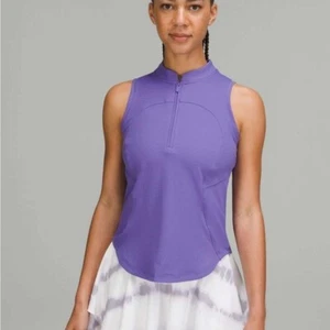 Lululemon Front Zip Mock-Neck Tennis Tank TopCharged Indigo - Picture 1 of 7