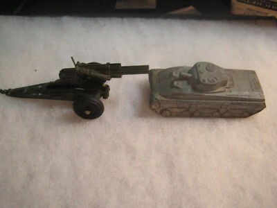 Vintage Military Tank Midget Toy  & Artillary Cannon 2 piece set WW2 army - Image 1 of 4