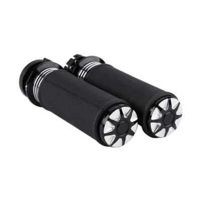 Empuñaduras de manillar CNC negras de 1"" aptas para Harley V Rod VRSC VRSCR 02-17 16 Foto 1 de 4