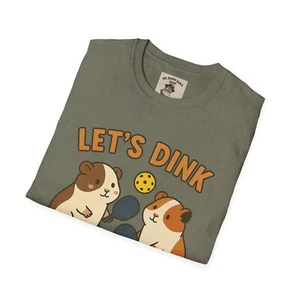 Funny Pickle Ball Guinea Pigs Softstyle T-Shirt, Let's Dink About It Shirt, Gift - Picture 1 of 25