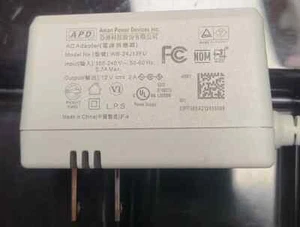 APD ADAPTER 240V=0.7A PIN AC Adapter Model WB-24J12FU 12V 2A - Picture 1 of 1