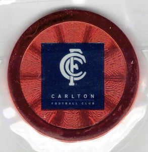 2009 AFL TOPPS RED PREMIUM POKER CHIPZ - CLUB TEAM LOGO EMBLEM (CARLTON) - Picture 1 of 2