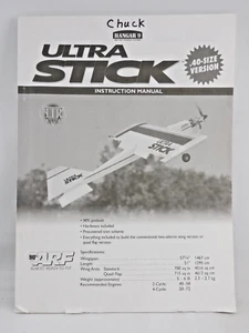 R C Airplane Ultra Stick Instruction Manual .40 Size 2001 82 Pages Hangar 9 - Picture 1 of 14