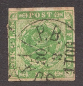 1857 Denmark Sc #5 - Coat of Arms, Crest, Emblem - Used postage stamp Cv$67.50 - Picture 1 of 1