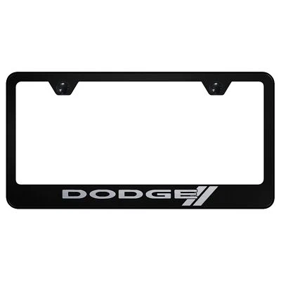 Dodge Stripe Laser Etched Logo Stainless Steel License Plate Frame - Image 1 of 2