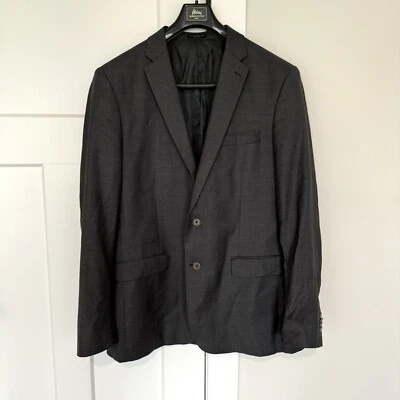 Blazer Abrigo Deportivo John Varvatos Gris Carbón Tejido Lana Sencillo Pecho 46L Foto 1 de 4