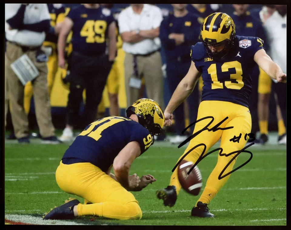 Jake Moody Signed Autographed 8x10 Photo Kicking - Image 1 of 1