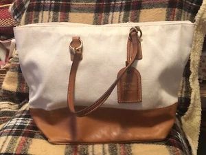 Dooney and Bourke Canvas und Leder große Tasche Handtasche - Bild 1 von 8