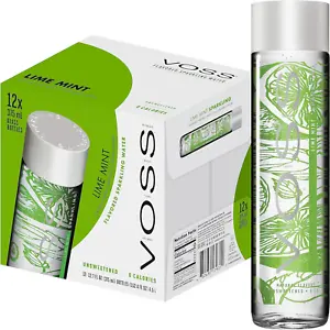 Voss Lime and Mint Sparkling Water Green, 375 ml Pack of 12 - Picture 1 of 8