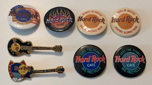 Lot of 8 Hard Rock Cafe Pins / Buttons San Francisco, Niagara Falls, D.C., + - Picture 1 of 9
