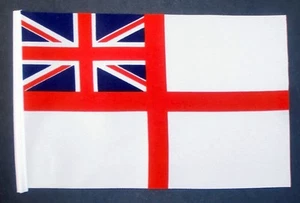 PACK DE 4 BANDERAS BLANCAS ALFÉREZ MARINA REAL GRAN BRETAÑA PRESUPUESTO pequeña 9"x6" BRITÁNICA - Imagen 1 de 1