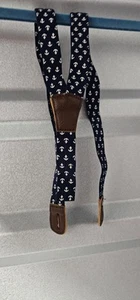 Boys Blue Suspenders With White Anchors - Picture 1 of 2