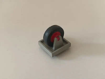 Lego 2 x Rad 8c01 3464c01 schwarz Halter Achse 2x2 alt hellgrau Zubehör 852 - Bild 1 von 3