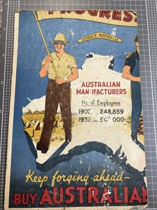 PUBLICIDAD DE COLECCIÓN COMPRAR AUSTRALIA ADVANCE AÑOS 30 1937 TRABAJADORES SEGUNDA GUERRA MUNDIAL CAFÉ BAR - Imagen 1 de 3