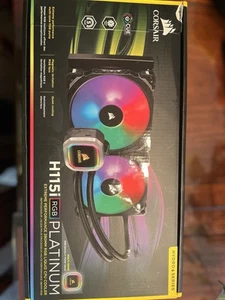 Corsair Hydro Series H115i RGB Platinum 280mm Liqid CPU Cooler for AMD and Intel - Photo 1/2