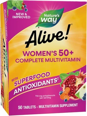 Nature's Way Alive! Multivitaminas completas para mujer 50+, 50 unidades (pack de 1)  Foto 1 de 4