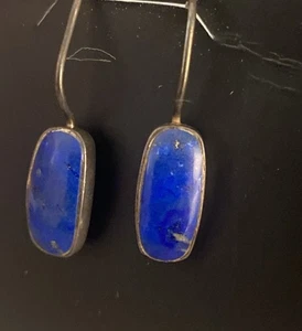Pendientes de lapislázuli azul vintage de plata de ley 925 envío gratuito PB925 ¡Hermosos! - Imagen 1 de 16