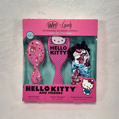 NUEVO Juego de cepillos para el cabello Wet Brush & Goody Hello Kitty & Friends Edición Limitada Foto 1 de 4