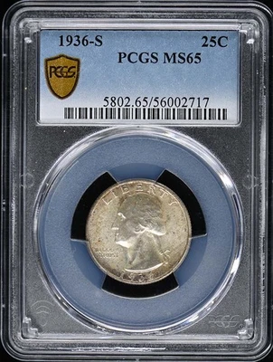 1936-S 25C Washington Quarter PCGS MS65 - Image 1 of 2