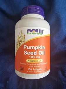 NOW Foods Pumpkin Seed Oil 1000 mg 100 Softgels, Phytosterols and EFAs - Picture 1 of 3