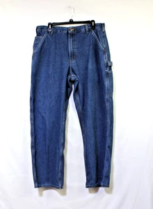 Carhartt Jeans Mens 36x30 (34x29) Blue Denim Dungaree Fit Carpenter Work B13 DPS - Picture 1 of 10