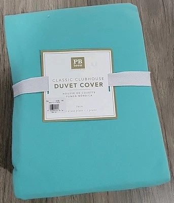 Funda nórdica Pottery Barn Teen. Casa club clásica doble.  100% algodón.  Verde azulado Foto 1 de 4