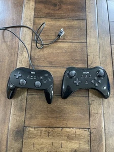 Nintendo Wii U Pro Controller One Wireless und One kabelgebunden ungetestet schwarz - Bild 1 von 8