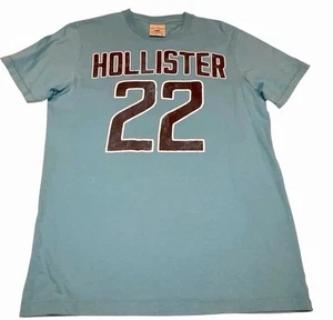 Hollister Y2K Herren T-Shirt blau #22 Logo Jersey Style Kurzarm Gr. L Streetwear - Bild 1 von 11