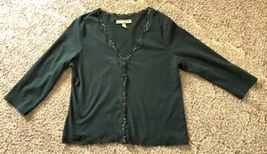 Croft & Barrow Dress Jacket, Size XL, Black with Bead/Sequin Trim - Picture 1 of 3