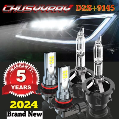 4x For Infiniti QX56 2011-2013 HID Xenon Headlight Led Fog Light Bulbs 6000K Kit - Image 1 of 4