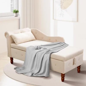 Chaise Lounge w/Storage, Modern Upholstered Nailhead Velvet Couch Sleeper Chair - Picture 1 of 42